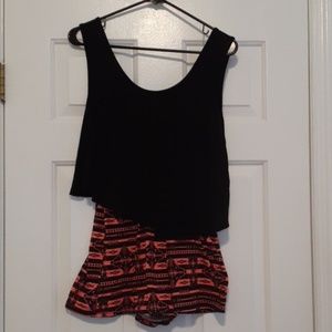 Neon black and pink romper